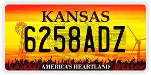 6258ADZ  license plate in KS