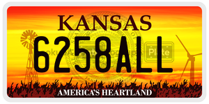 6258ALL  license plate in KS