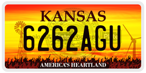 6262AGU  license plate in KS