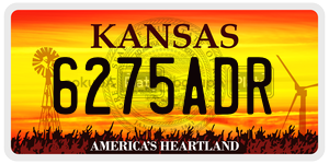 6275ADR  license plate in KS