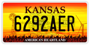 6292AER  license plate in KS