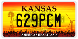 629PCM  license plate in KS