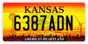 6387ADN  license plate in KS