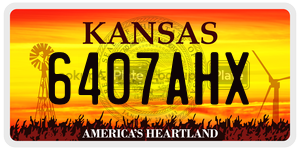 6407AHX  license plate in KS