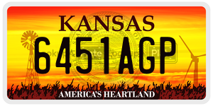 6451AGP  license plate in KS