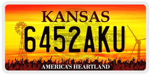 6452AKU  license plate in KS
