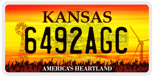 6492AGC  license plate in KS