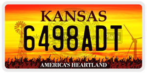 6498ADT  license plate in KS
