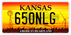 650NLG  license plate in KS
