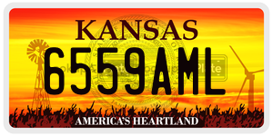 6559AML  license plate in KS