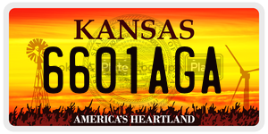 6601AGA  license plate in KS