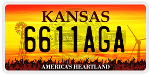 6611AGA  license plate in KS