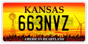 663NVZ  license plate in KS