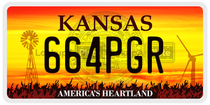 664PGR  license plate in KS