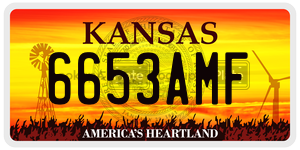 6653AMF  license plate in KS