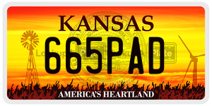 665PAD  license plate in KS
