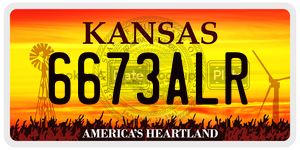 6673ALR  license plate in KS