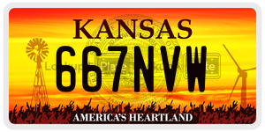 667NVW  license plate in KS