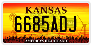 6685ADJ  license plate in KS