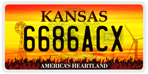 6686ACX  license plate in KS