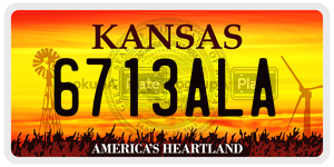 6713ALA  license plate in KS