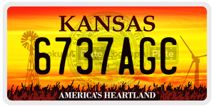 6737AGC  license plate in KS