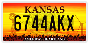 6744AKX  license plate in KS