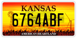 6764ABF  license plate in KS