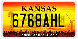 6768AHL  license plate in KS