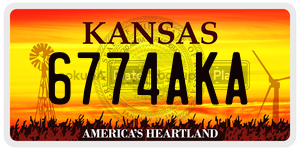 6774AKA  license plate in KS