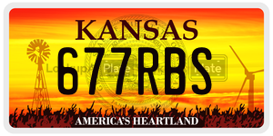 677RBS  license plate in KS