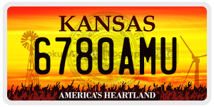6780AMU  license plate in KS