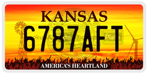 6787AFT  license plate in KS