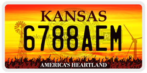 6788AEM  license plate in KS