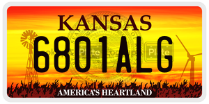 6801ALG  license plate in KS