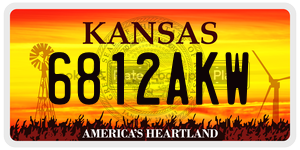 6812AKW  license plate in KS