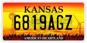 6819AGZ  license plate in KS