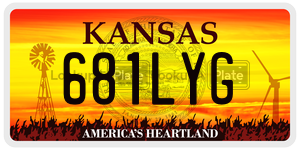 681LYG  license plate in KS