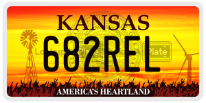 682REL  license plate in KS