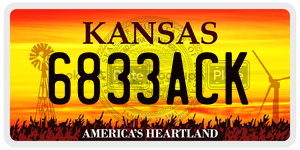 6833ACK  license plate in KS