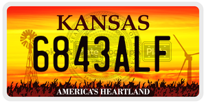 6843ALF  license plate in KS