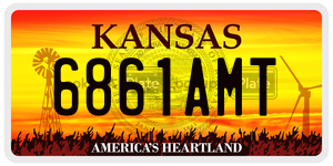 6861AMT  license plate in KS