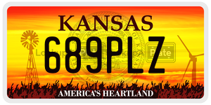 689PLZ  license plate in KS