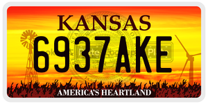 6937AKE  license plate in KS