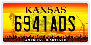 6941ADS  license plate in KS