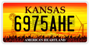 6975AHE license plate in Kansas