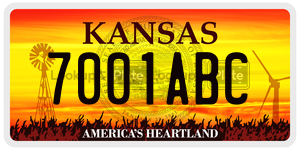 7001ABC  license plate in KS