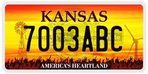 7003ABC  license plate in KS