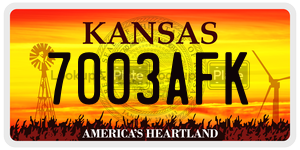 7003AFK  license plate in KS