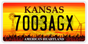7003AGX  license plate in KS